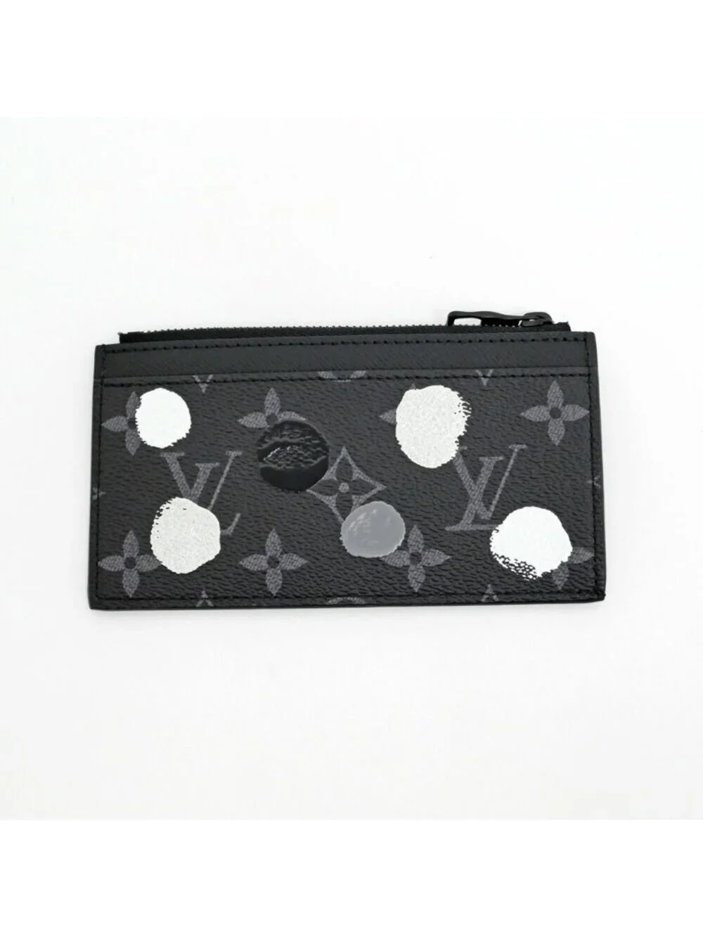 Louis Vuitton Fragment Case Monogram Eclipse LV Yk Yayoi Kusama Black Coin Card